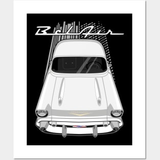 Chevrolet Bel Air 1957 - white Posters and Art